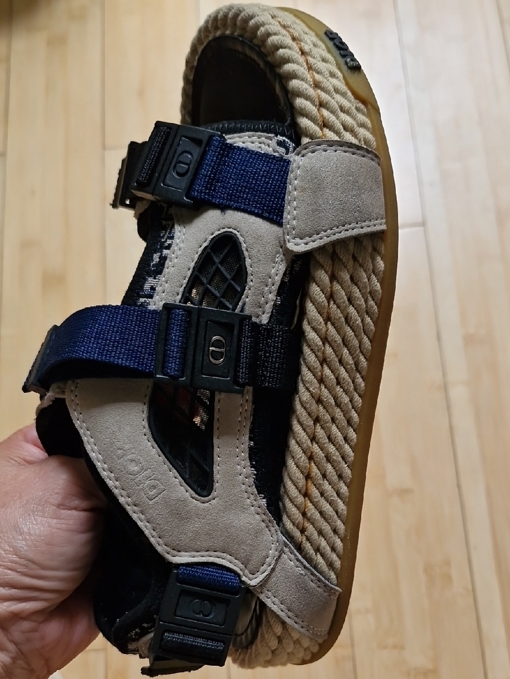 Christian Dior Atlas Navy & Beige  Sandals - Picture 7 of 10